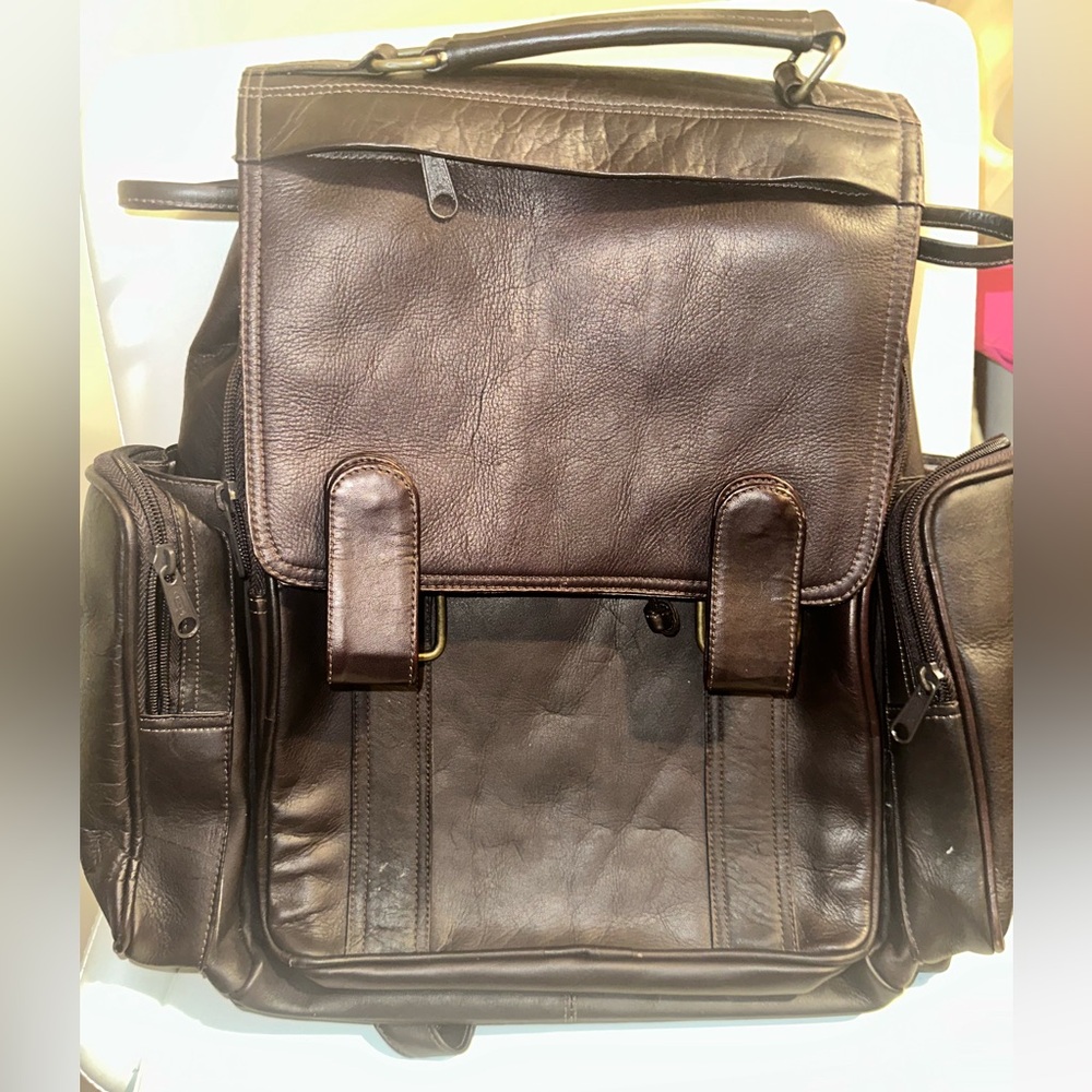 Ecuadorian Brown Leather Men's Backpack